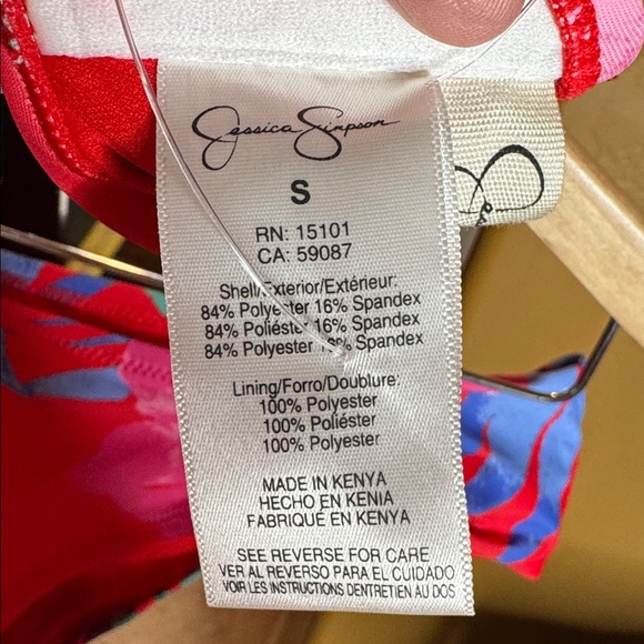 NWT Jessica Simpson Pepper Multi Tropical Bikini Set Size Small 2-Piece - Picture 3 of 13